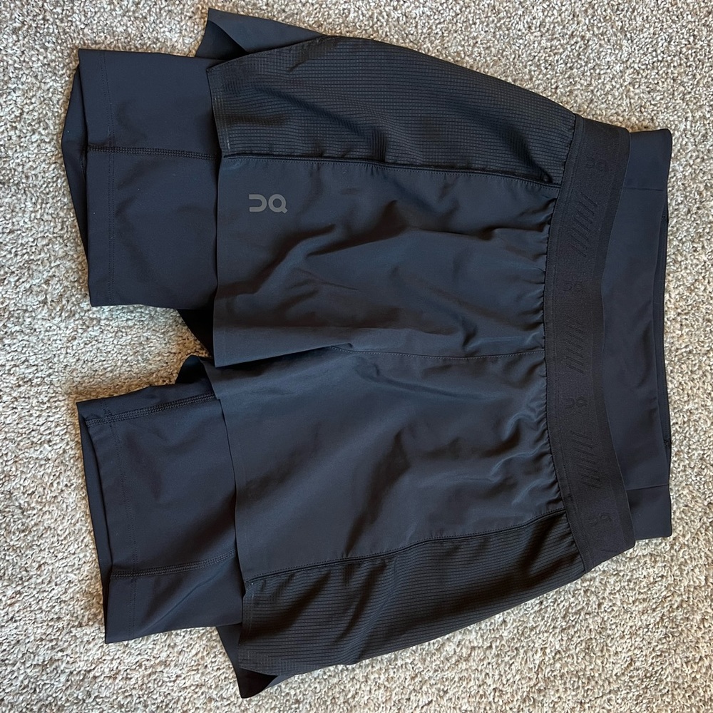 On cloud running shorts. Size medium